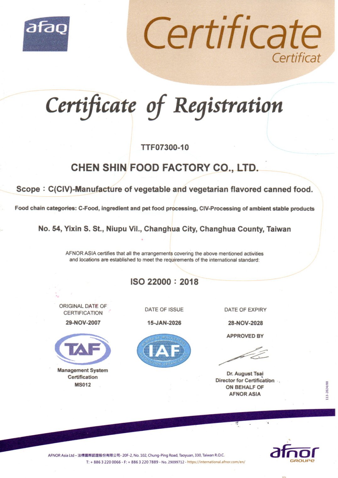 ISO 22000   28-NOV-2028